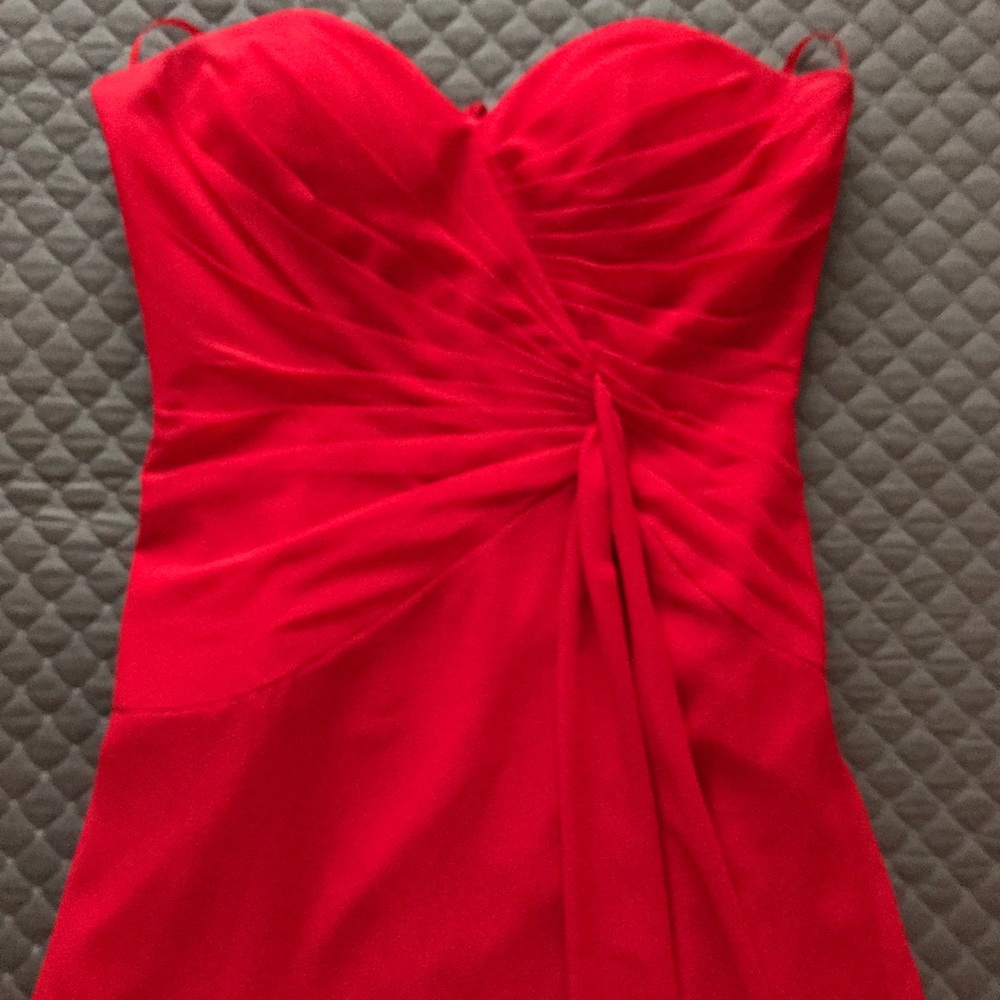 Long red formal gown